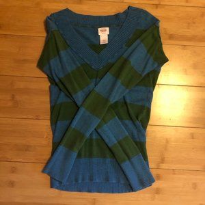 Blue and Green Striped Mossimo Long Sleeve